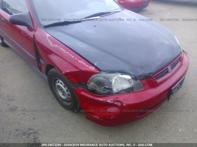 2HGEJ6323TH003169 - 1996 HONDA CIVIC CX RED photo 6