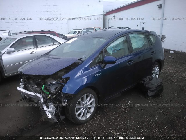 JTDZN3EU6C3171912 - 2012 TOYOTA PRIUS V BLUE photo 2