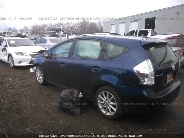 JTDZN3EU6C3171912 - 2012 TOYOTA PRIUS V BLUE photo 3