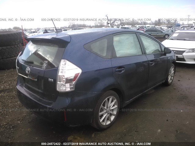 JTDZN3EU6C3171912 - 2012 TOYOTA PRIUS V BLUE photo 4