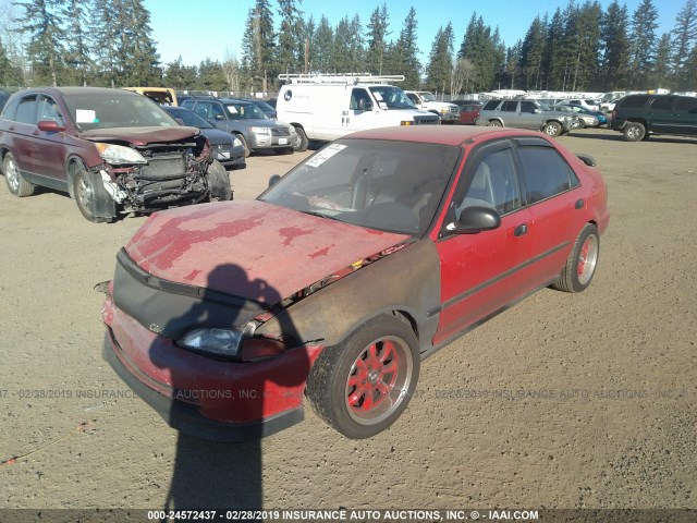 JHMEG854XSS036022 - 1995 HONDA CIVIC DX/LX RED photo 2