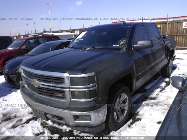 3GCUKREC1EG174228 - 2014 CHEVROLET SILVERADO K1500 LT GRAY photo 2