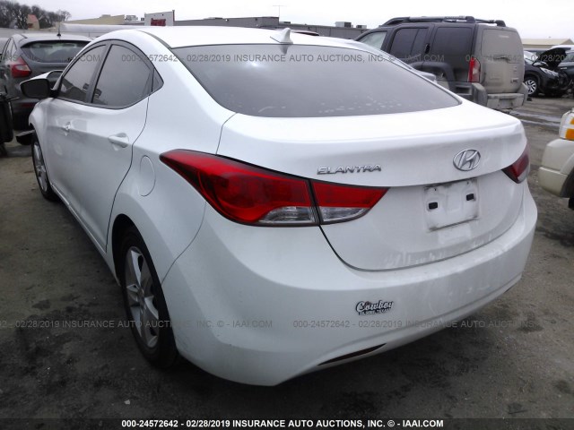 5NPDH4AE9DH258554 - 2013 HYUNDAI ELANTRA GLS/LIMITED WHITE photo 3