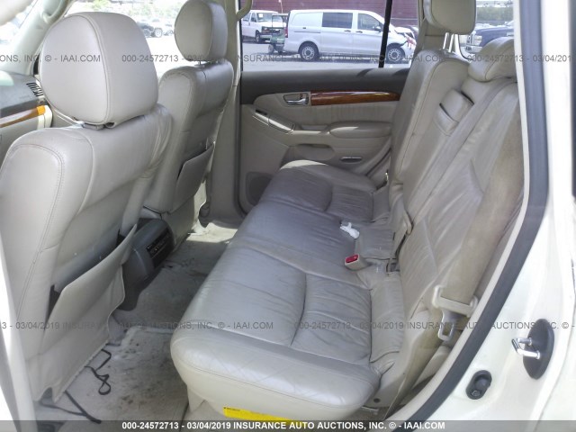 JTJBT20X530005432 - 2003 LEXUS GX 470 BEIGE photo 8