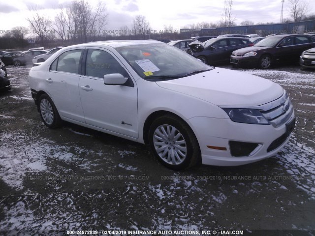 3FADP0L32AR177434 - 2010 FORD FUSION HYBRID WHITE photo 1