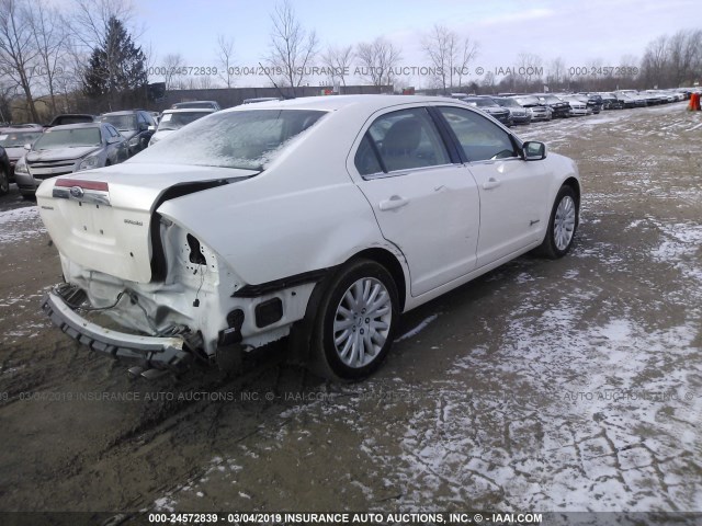 3FADP0L32AR177434 - 2010 FORD FUSION HYBRID WHITE photo 4