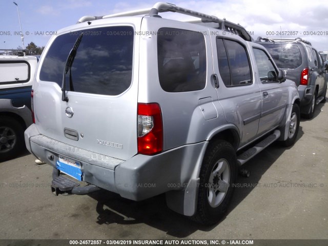 5N1ED28T44C647831 - 2004 NISSAN XTERRA XE/SE SILVER photo 4