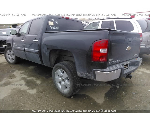 3GCPCSE04BG162108 - 2011 CHEVROLET SILVERADO C1500 LT BLACK photo 3