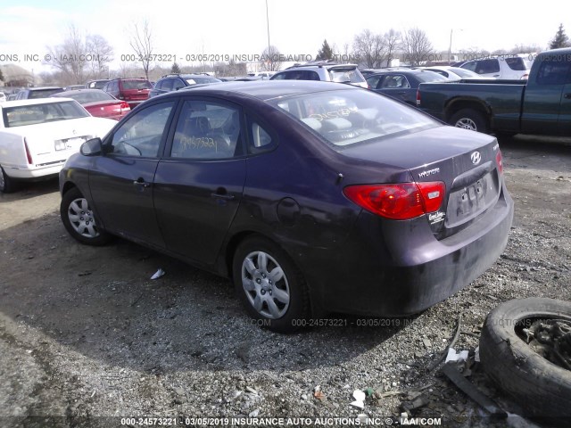 KMHDU46D17U046068 - 2007 HYUNDAI ELANTRA GLS/SE/LIMITED PURPLE photo 3