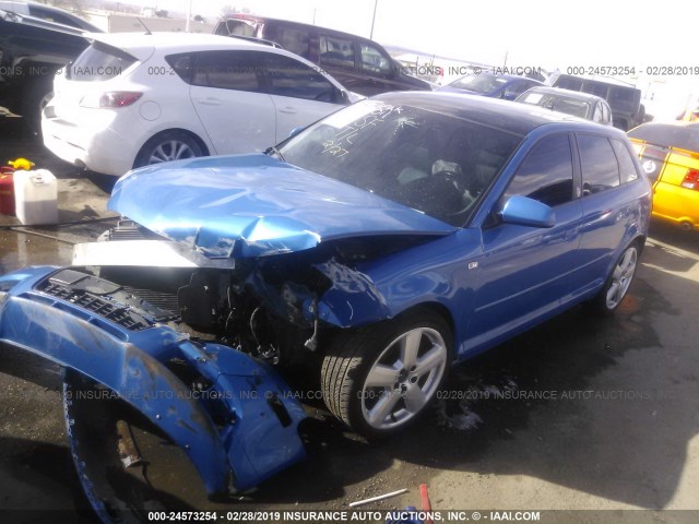 WAUHF78P48A028320 - 2008 AUDI A3 2.0 BLUE photo 2