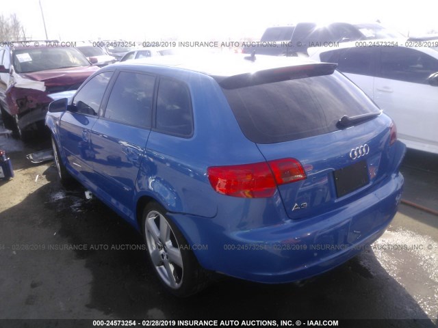 WAUHF78P48A028320 - 2008 AUDI A3 2.0 BLUE photo 3