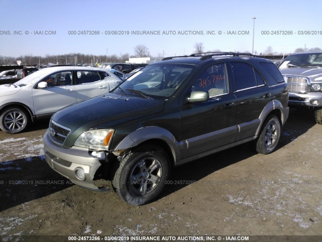 KNDJD733765512874 - 2006 KIA SORENTO EX/LX GREEN photo 2