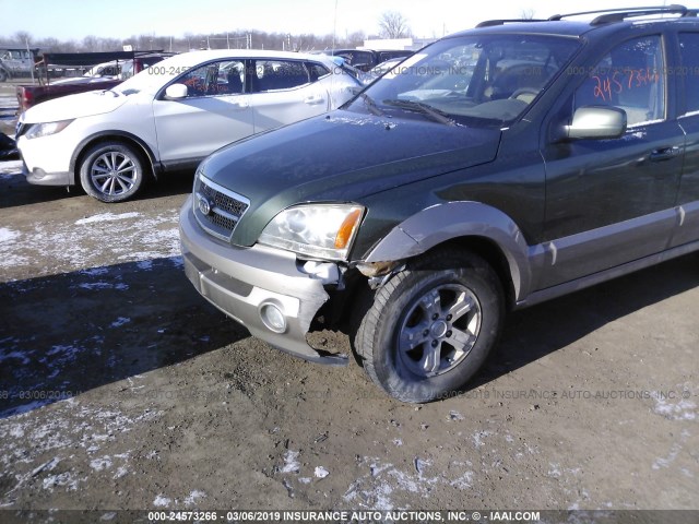 KNDJD733765512874 - 2006 KIA SORENTO EX/LX GREEN photo 6