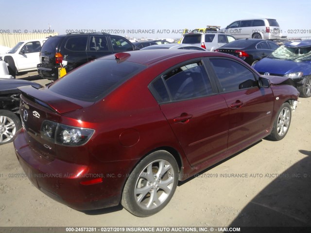 JM1BK324181130797 - 2008 MAZDA 3 S MAROON photo 4