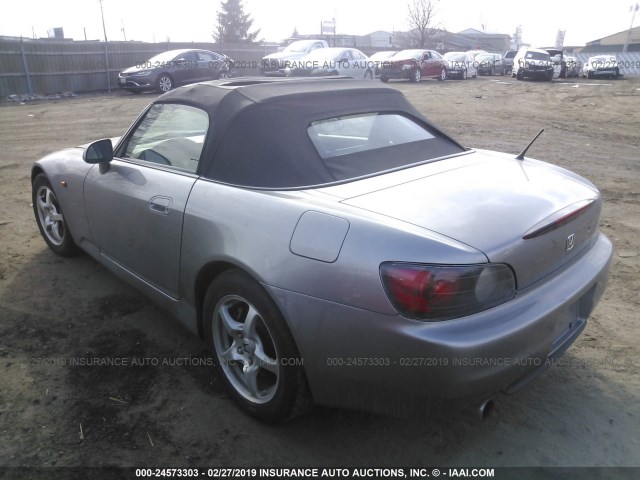 JHMAP11401T002501 - 2001 HONDA S2000 GRAY photo 3