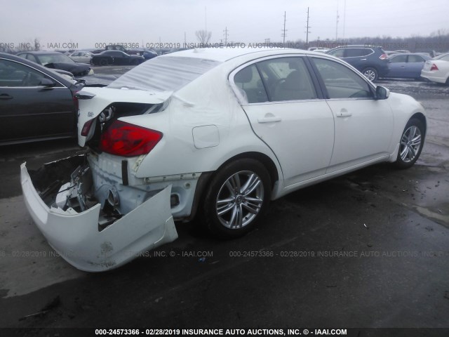 JN1CV6AR0DM752412 - 2013 INFINITI G37 WHITE photo 4