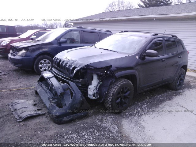 1C4PJMBS2FW527240 - 2015 JEEP CHEROKEE TRAILHAWK BLACK photo 2