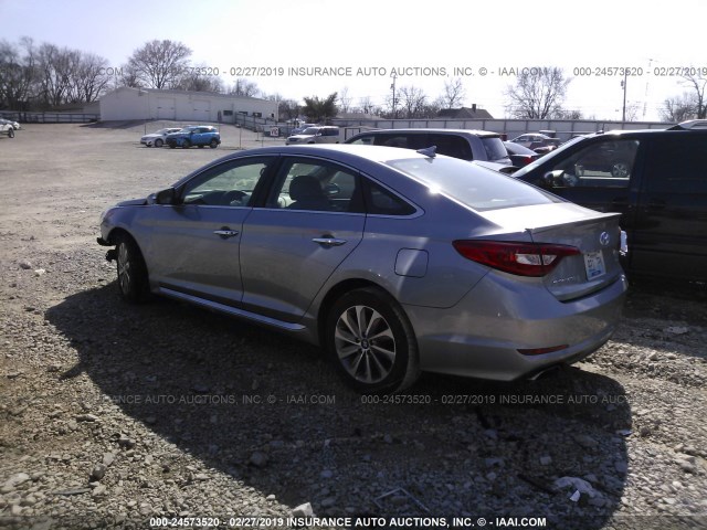 5NPE34AF7FH213451 - 2015 HYUNDAI SONATA SPORT/LIMITED SILVER photo 3