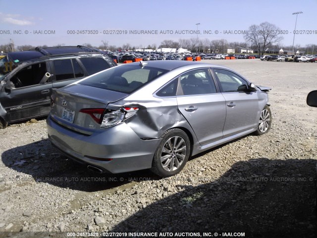 5NPE34AF7FH213451 - 2015 HYUNDAI SONATA SPORT/LIMITED SILVER photo 4