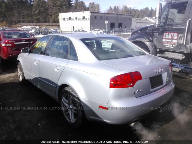 WAUDF78EX7A190626 - 2007 AUDI A4 2.0T QUATTRO SILVER photo 3