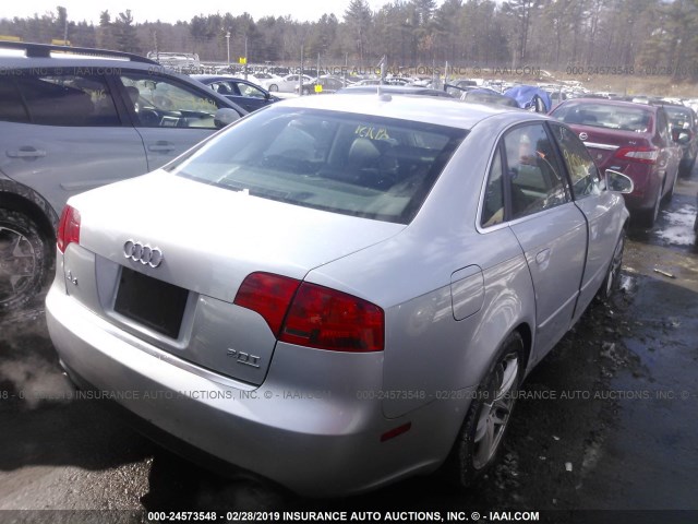 WAUDF78EX7A190626 - 2007 AUDI A4 2.0T QUATTRO SILVER photo 4