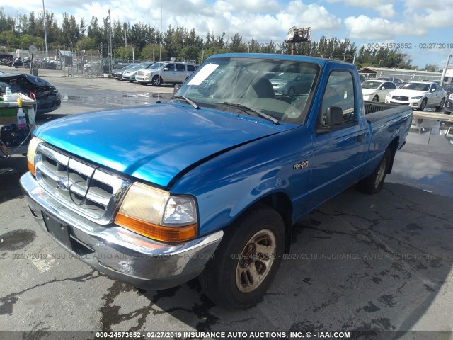 1FTYR10C6XTA03437 - 1999 FORD RANGER BLUE photo 2