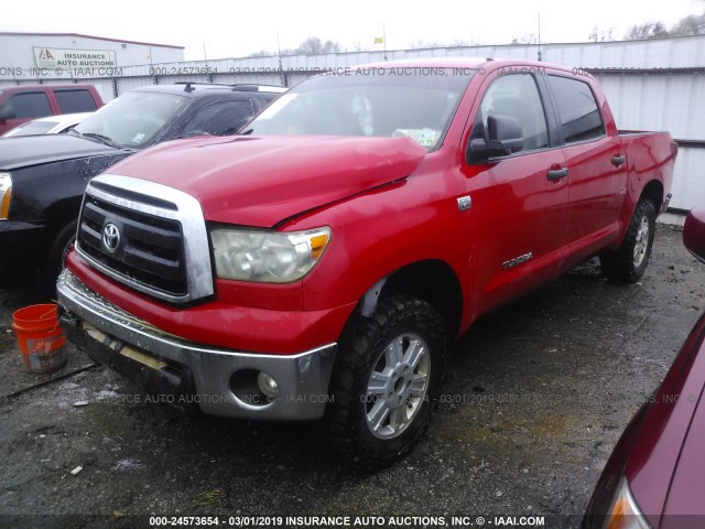 5TFEM5F15AX010149 - 2010 TOYOTA TUNDRA CREWMAX SR5 RED photo 2