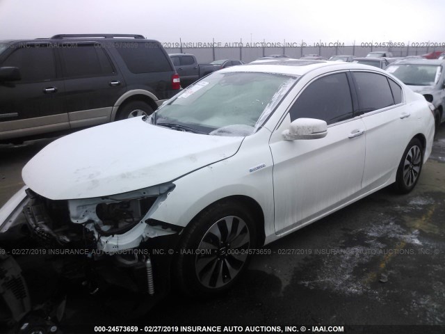 JHMCR6F57HC027603 - 2017 HONDA ACCORD HYBRID/EXL WHITE photo 2