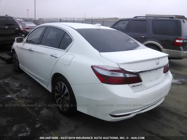 JHMCR6F57HC027603 - 2017 HONDA ACCORD HYBRID/EXL WHITE photo 3