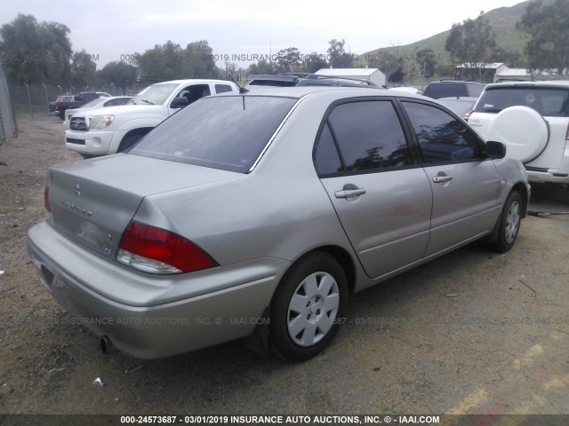 JA3AJ26E43U005942 - 2003 MITSUBISHI LANCER ES TAN photo 4