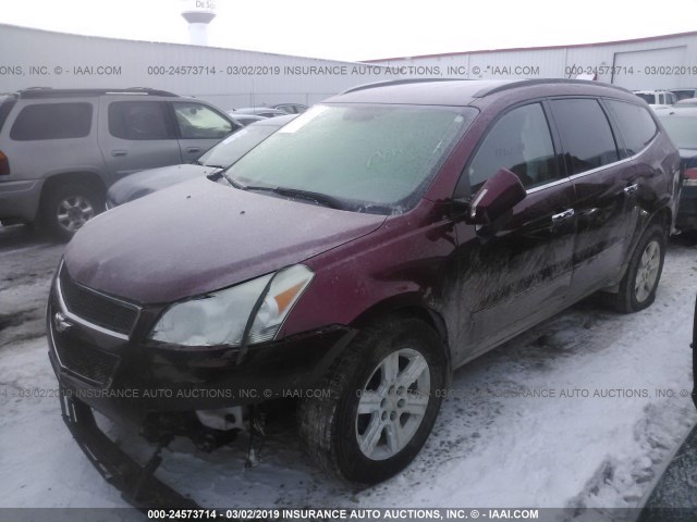 1GNKVGED3BJ282234 - 2011 CHEVROLET TRAVERSE LT MAROON photo 2