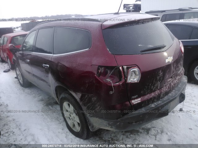 1GNKVGED3BJ282234 - 2011 CHEVROLET TRAVERSE LT MAROON photo 3