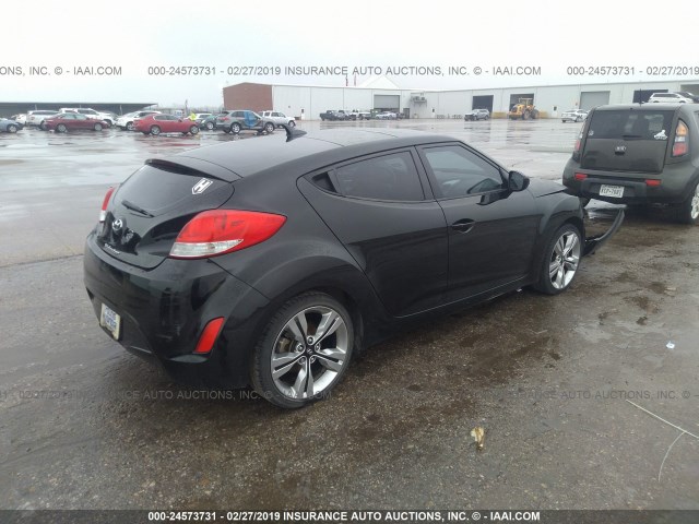 KMHTC6AD8DU101452 - 2013 HYUNDAI VELOSTER BLACK photo 4