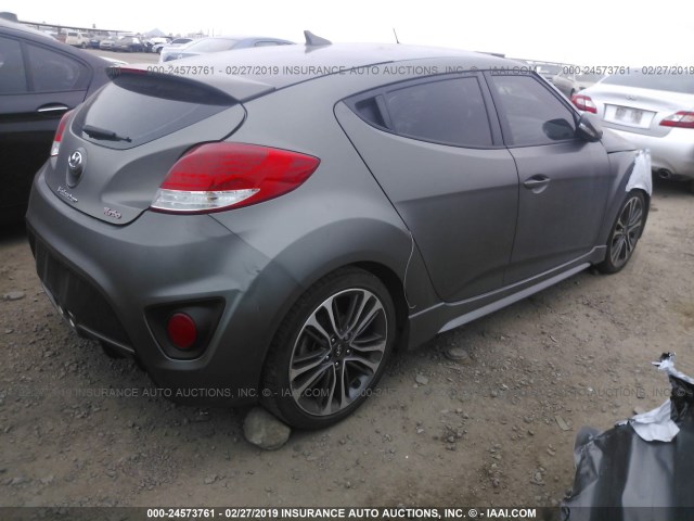 KMHTC6AE3GU263146 - 2016 HYUNDAI VELOSTER TURBO GRAY photo 4