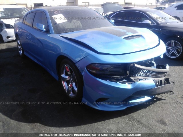 2C3CDXCT2JH284443 - 2018 DODGE CHARGER R/T BLUE photo 1