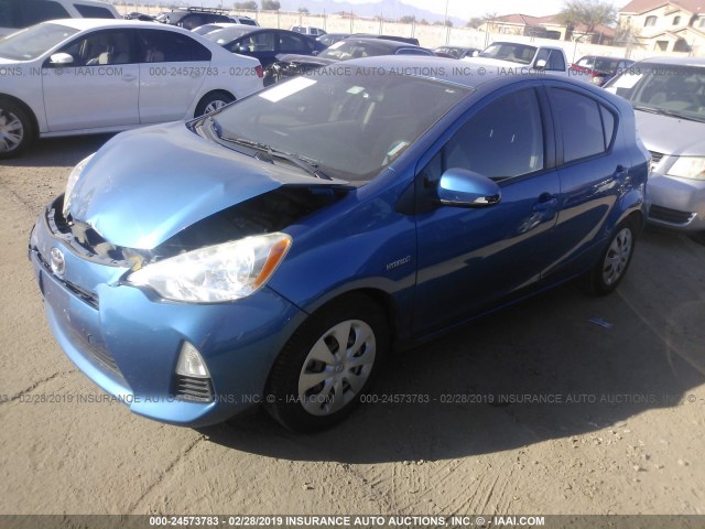 JTDKDTB31C1505954 - 2012 TOYOTA PRIUS C BLUE photo 2