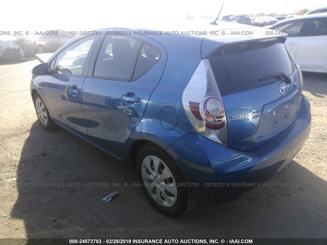 JTDKDTB31C1505954 - 2012 TOYOTA PRIUS C BLUE photo 3