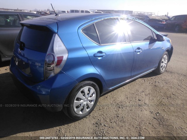 JTDKDTB31C1505954 - 2012 TOYOTA PRIUS C BLUE photo 4