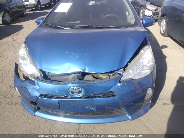 JTDKDTB31C1505954 - 2012 TOYOTA PRIUS C BLUE photo 6