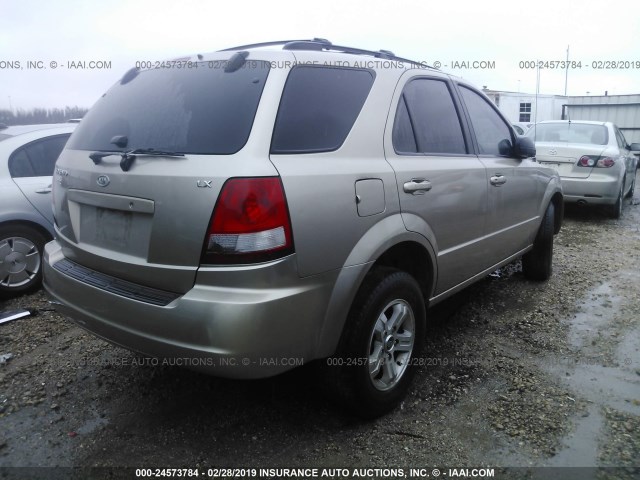 KNDJD733045236597 - 2004 KIA SORENTO EX/LX BEIGE photo 4