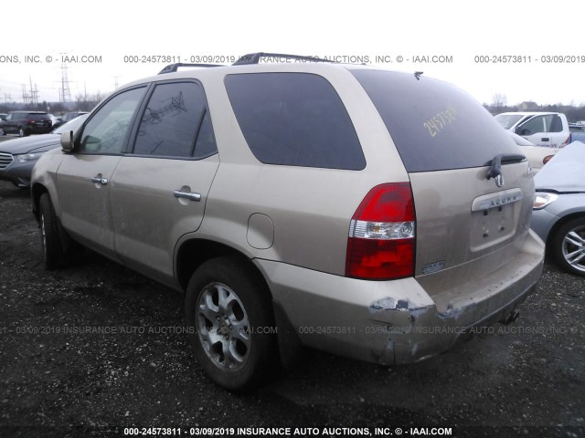 2HNYD18621H543590 - 2001 ACURA MDX TOURING GOLD photo 3