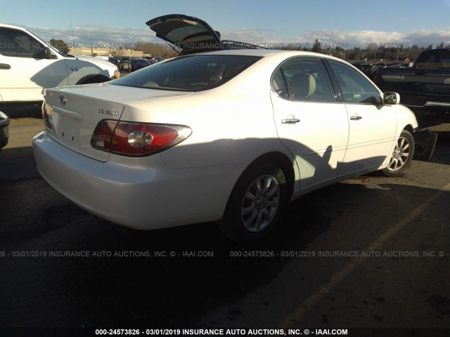 JTHBA30G645004307 - 2004 LEXUS ES 330 WHITE photo 4