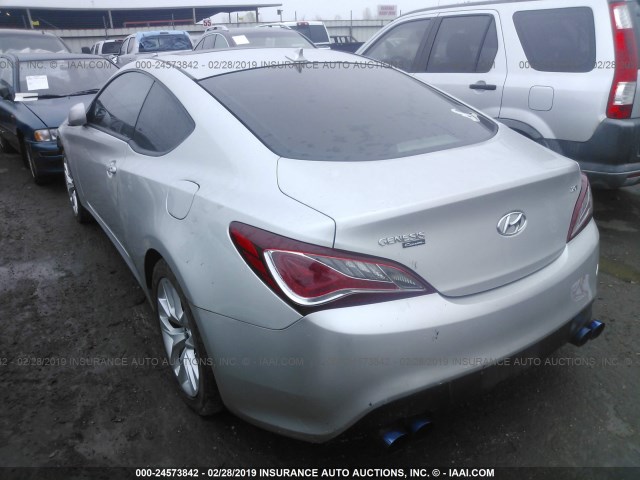 KMHHT6KD1DU101006 - 2013 HYUNDAI GENESIS COUPE 2.0T SILVER photo 3