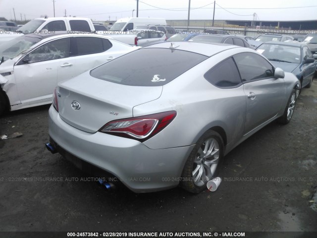 KMHHT6KD1DU101006 - 2013 HYUNDAI GENESIS COUPE 2.0T SILVER photo 4