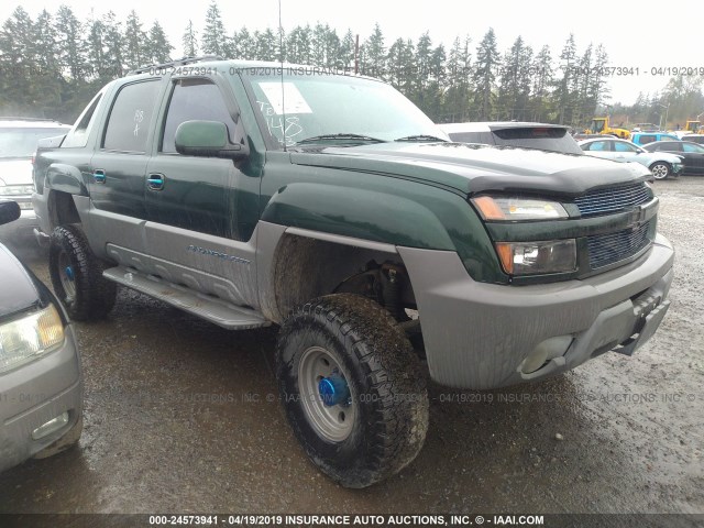 3GNGK23G72G147757 - 2002 CHEVROLET AVALANCHE K2500 GREEN photo 1