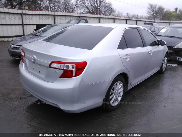 4T4BF1FK1CR185230 - 2012 TOYOTA CAMRY SE/LE/XLE SILVER photo 4