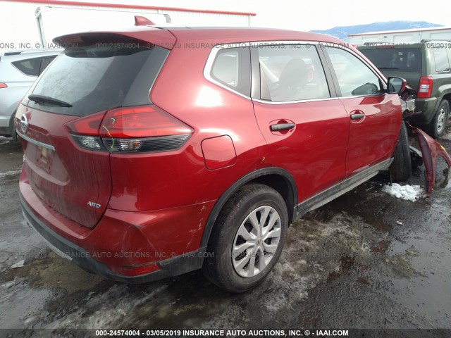 JN8AT2MV4HW265272 - 2017 NISSAN ROGUE S/SL/SV RED photo 4