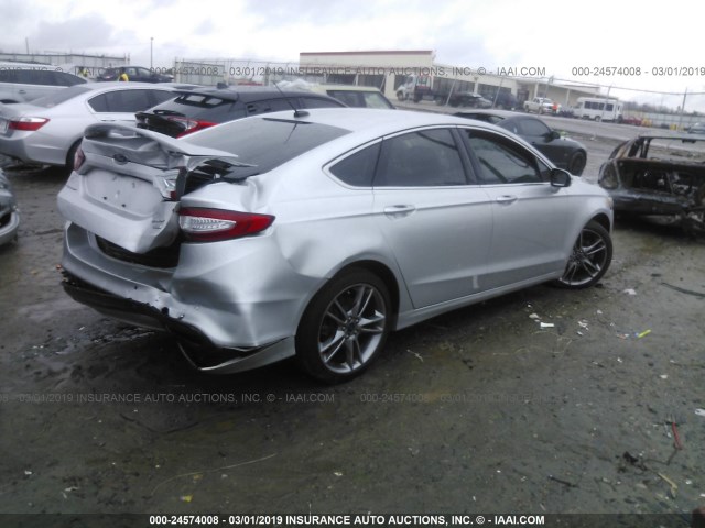 3FA6P0K91ER288738 - 2014 FORD FUSION TITANIUM SILVER photo 4