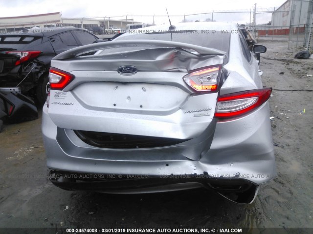 3FA6P0K91ER288738 - 2014 FORD FUSION TITANIUM SILVER photo 6