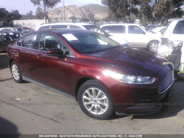 3FA6P0G77GR384657 - 2016 FORD FUSION S RED photo 1